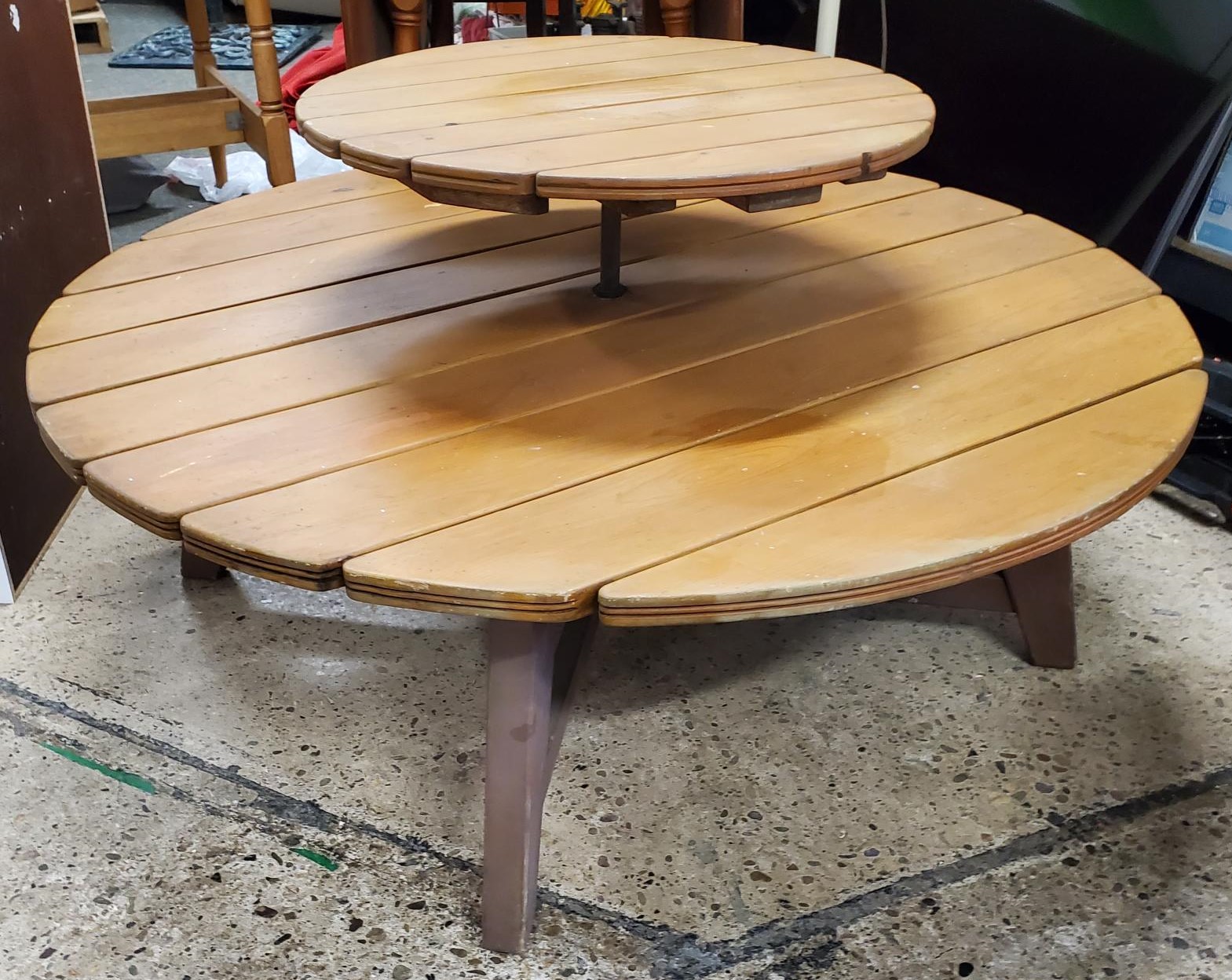 Habitat Bucks ReStore Outdoor Two Tiered Lazy Susan Coffee Table