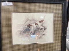 Antique Graphic Art Print of Dogs