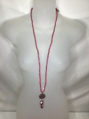 Shell and Pink Stone Necklace