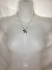 Blue Flower Charm Necklace