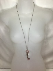 Key Crystal Charm Necklace