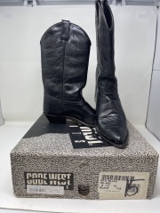 Code West Rita Black Cowboy Boots Size 8.54 Black