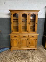 NJThrift - Natural Wood China Cabinet