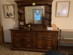 Solid wood dresser with mirror