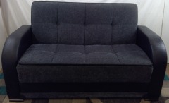Black + Grey Recliner Love Seat