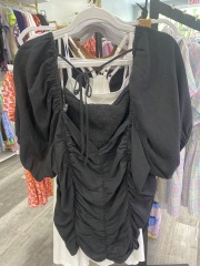 ava & viv black ruffled top 3X