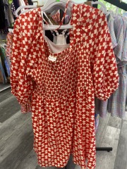 ava & viv red\/white dot dress