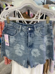 wild fable blue super high-rise cutoff floral print jean shorts SZ6