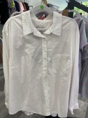ava & viv white button up shirt 1X