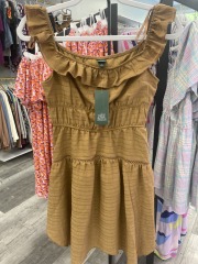wild fable brown ruffles strap dress S