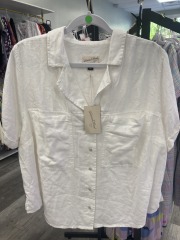 universal thread white short sleeve button up XXL