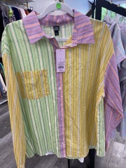 wild fable multicolor striped button up shirt L