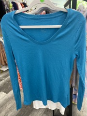 a.new day sky blue wide crew-neck longsleeve shirt M