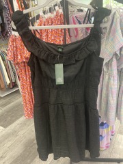 wild fable black ruffled strap dress L
