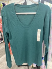 a.new da teal long sleeve v-neck XL