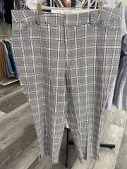 ava & viv black\/white flannel high rise casual pant SZ18