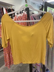 american dream yellow open strapped back top S