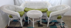 White Wicker Furniture Set