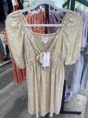 isabel tan floral maternity dress XS