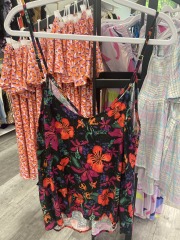 ava & viv black floral spaghetti strap tangtop XXL