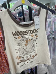 woodstock tan\/brown vinyl print tangtop XL