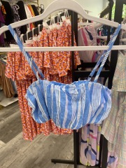 wild fable blue\/white striped spaghetti strap bra top S