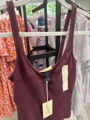 universal thread burgundy spaghetti strap crop top S