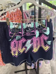 acdc vinyl print shorts XL