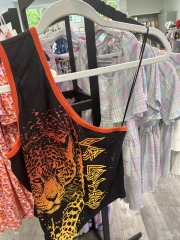def leopard vinyl print single strap tangtop M