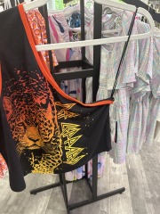 def leopard vinyl print single strap tangtop XL