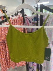 wild fable olive green spaghetti strap crop top S