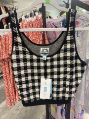 future collective black\/white checkered tangtop XL