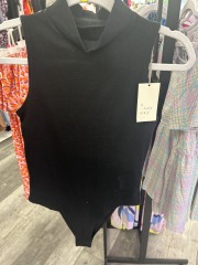 a.new day black sleeveless onesie XS