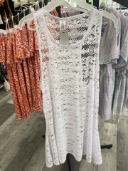 west loop white see through cover up L\/XL