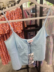 future collective blue spaghetti strap button up XS