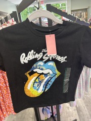 the rolling stones black vinyl print t-shirt M