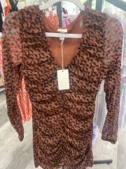 a.new day brown geo dress XS