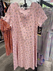art class pink floral dress L