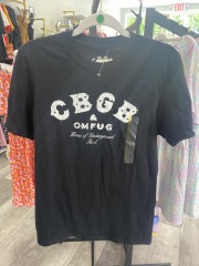 cbgb black vinyl print t-shirt S
