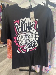 blink 182 black vinyl t-shirt XS