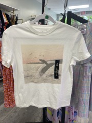 art class white vinyl print t-shirt M