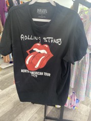 the rolling stones black vinyl print t-shirt L