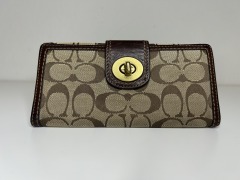 Coach Jaquard Brown Signature Wallet