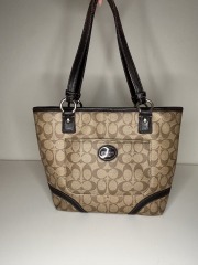 Coach Tote Tan Khaki Signature PVC Brown