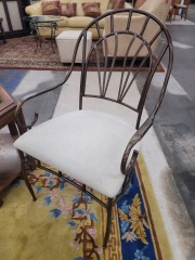 Curved Bronze Metal Dining Chair (each)
