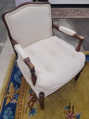Vintage White on Wood Armchair