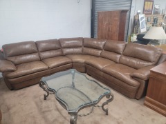 Luscious Brown Leather Sectional