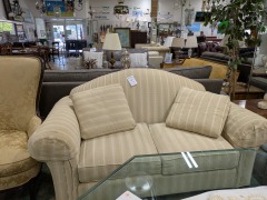 Tan Striped Love Seat