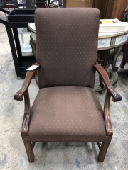 Brown French Provincial Arm Chair