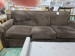 Brown Velour Sofa